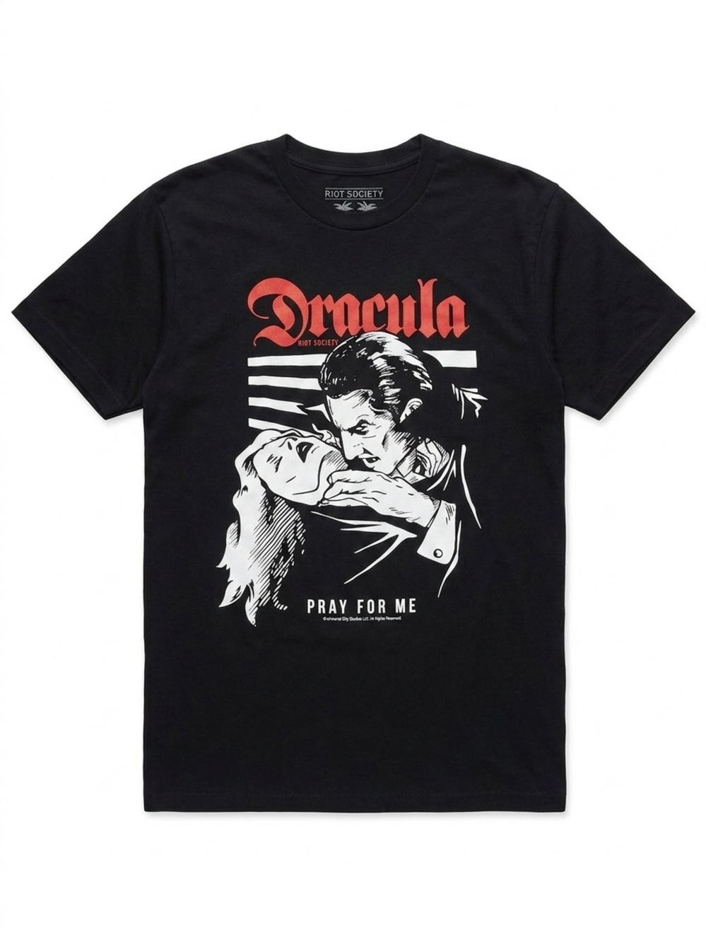 Riot Society Dracula Shirt Mens Medium‎ M Black Pray For Me Universal Monsters